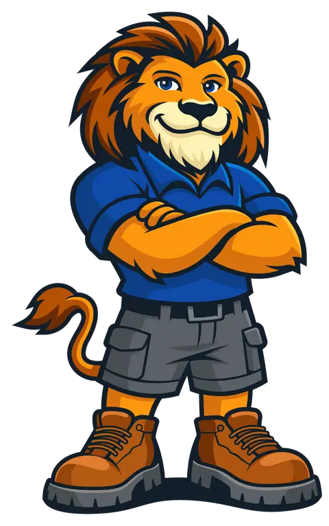 Zion the Elite Exteriors lion mascot